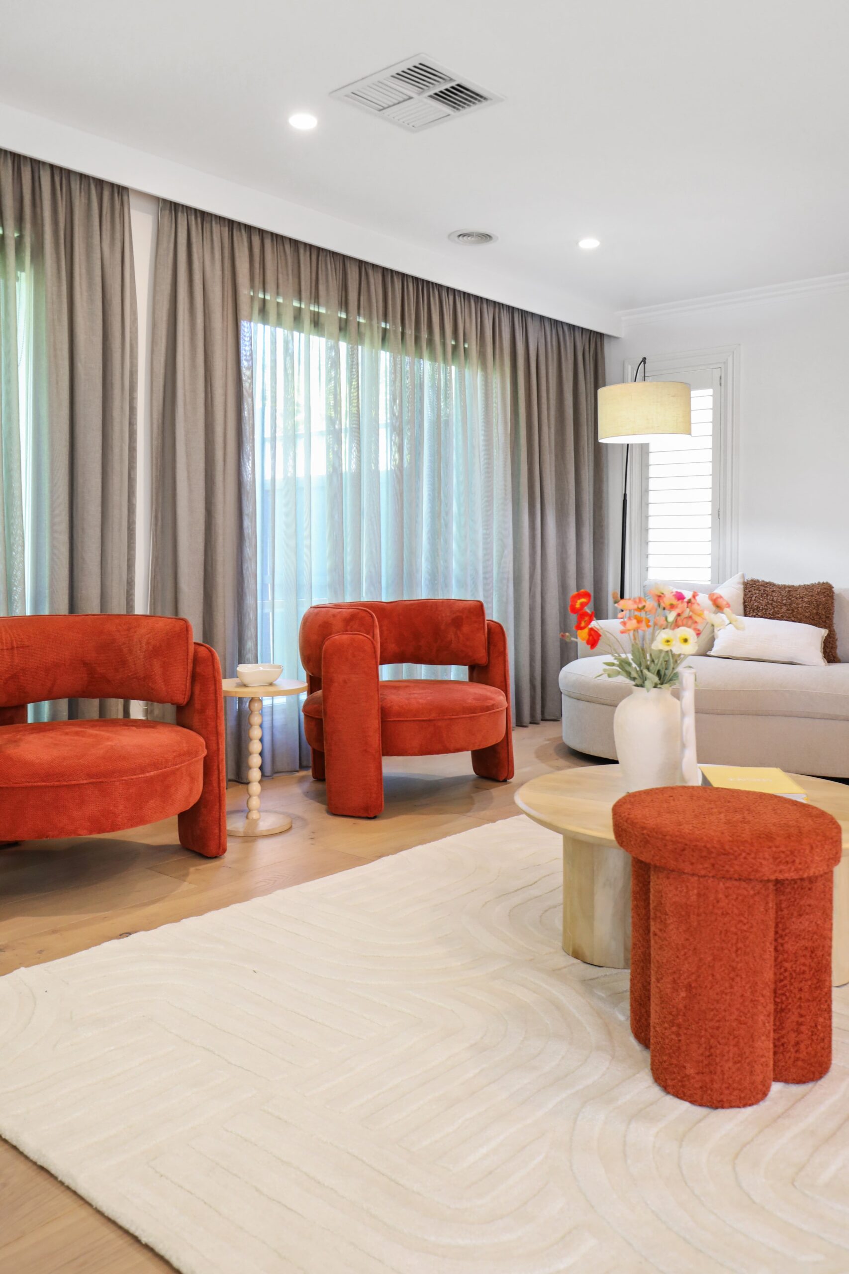 orange theme living area